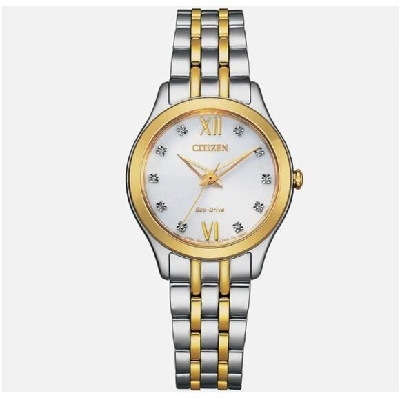 Citizen Ladies Silhouette Two-Tone Diamond Eco-Drive Watch EM1014-50A main image 4
